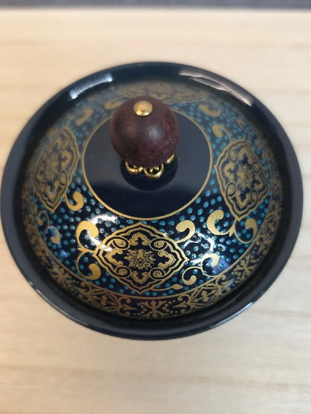 Elegant Blue and Gold Porcelain Infuser Travel Teapot Set with 3 Cups